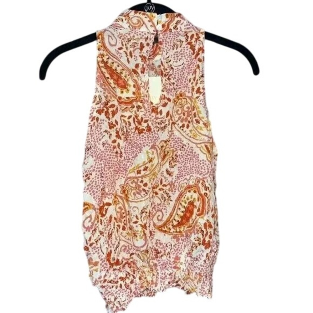 Cynthia Rowley Sleeveless Paisley‎ Print Blouse Summer Boho Chic Top